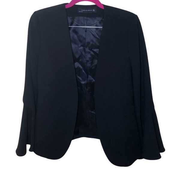 Zara long bell sleeve open front blazer size S - Picture 3 of 10